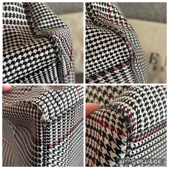 !!SOLD!!Lauren Ralph Lauren Black and White Checkered Tote Bag Set - Picture 7 of 13